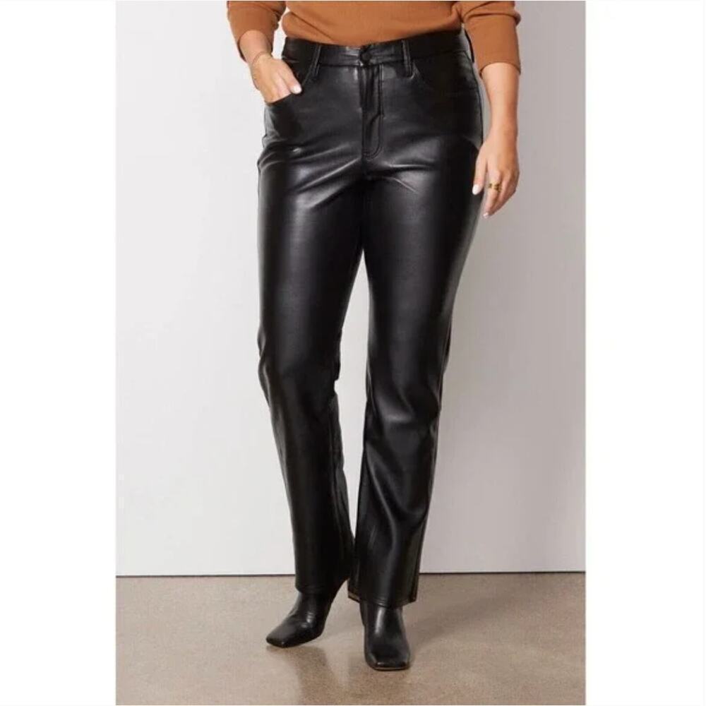 NEW $189 Good American Better Than Leather Straight Pants